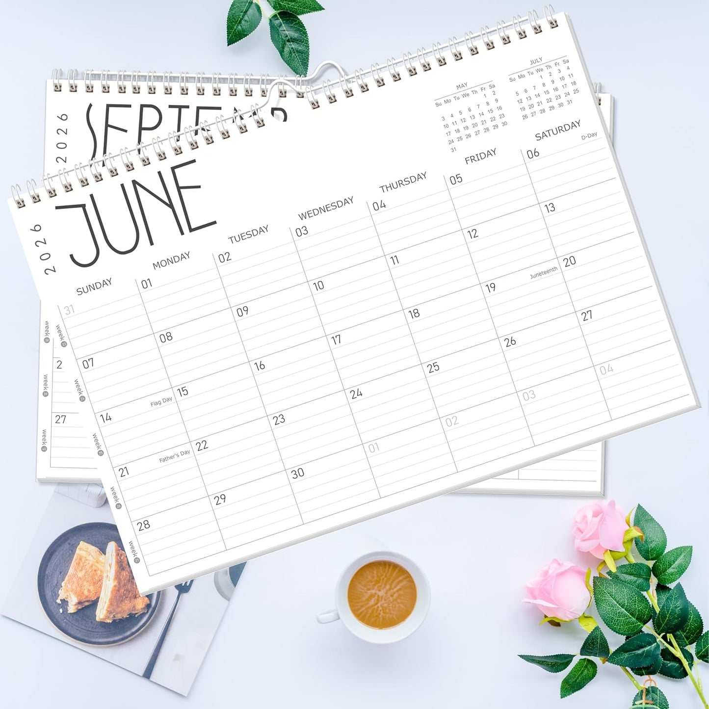 GuassLee Wall Calendar 2026 12 Months Planner Through Jan. 2026 to Dec 2026 17" X 12" Paper Monthly Planner Wall Hanging Calendar with Thick Paper for Easy Organizing