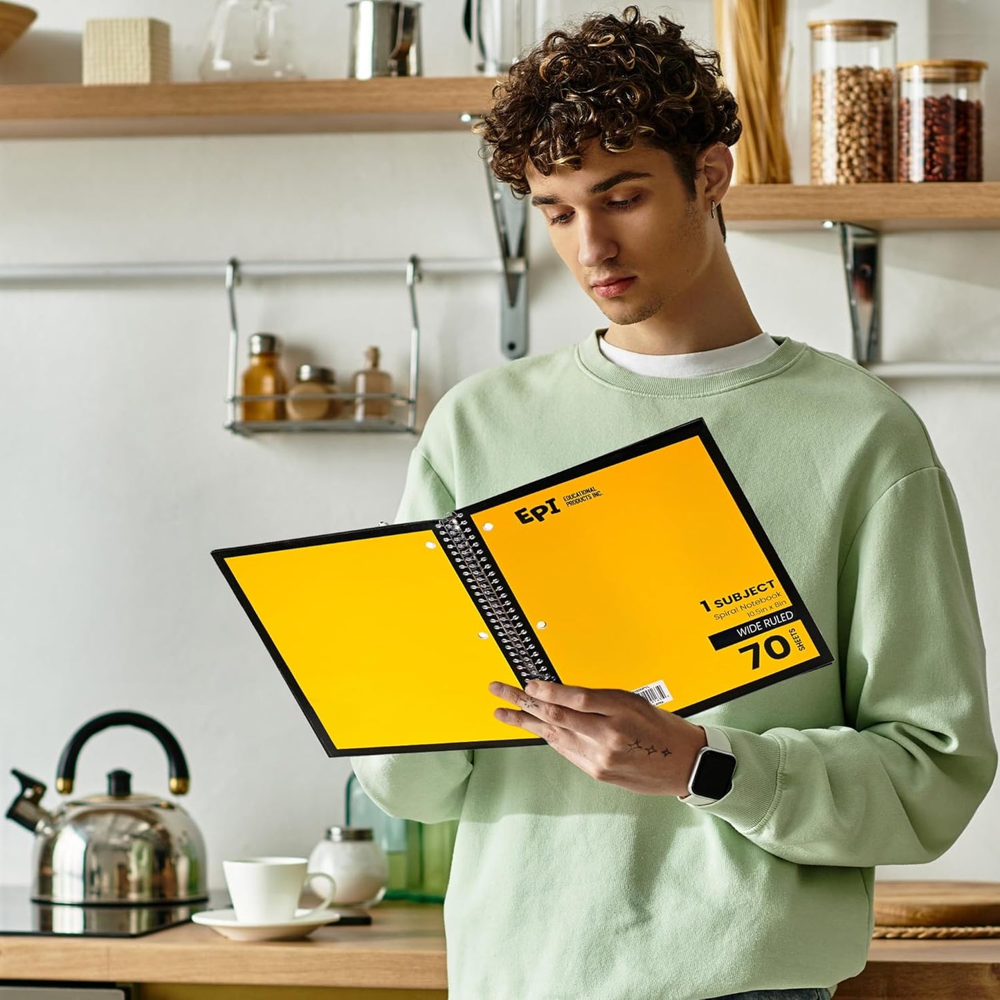 EPI Spiral Notebook | Wide - 70 Sheets, Durable Spiral Binding | 10.5 x 8 in | Classroom Supplies | School, Office, Note Taking, Journaling - 6 Pack