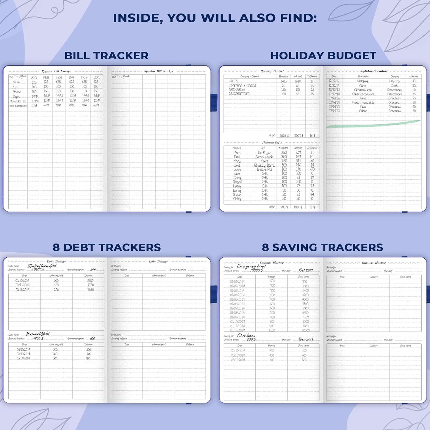 GoGirl Budget Planner – Monthly Financial Planner Organizer Budget Book. Expense Tracker Notebook Journal to Control Money, A5 (Royal Blue)