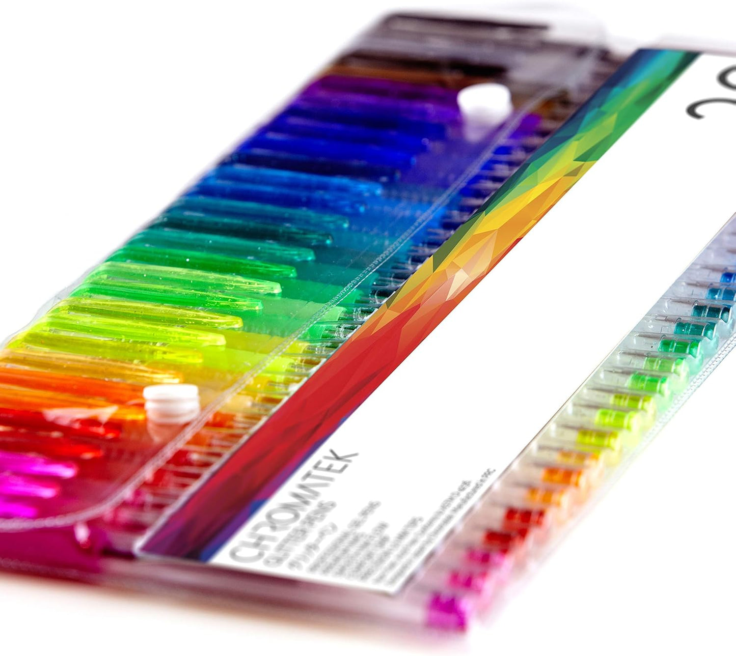 CHROMATEK Glitter Pens 60 Set Best Colors. 200% the Ink: 30 Gel Pens, 30 Refills. Super Glittery Ultra Vivid Colors. No Repeats. Professional Art Pens. New & Improved