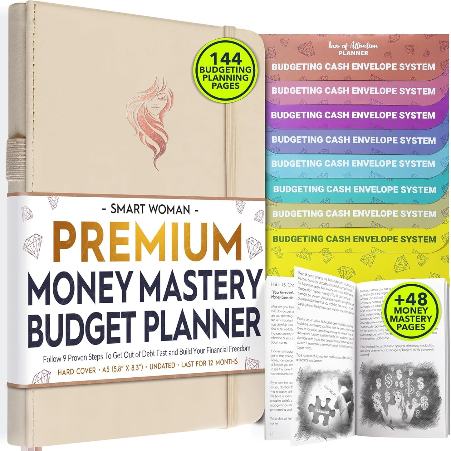 Financial Planner - Monthly Budget Planner with Cash Envelopes & Monthly Bill Organizer | A 12-Month Journey to Financial Freedom | Bill Payment Tracker Organizer, Debt, Expense Tracker & Money Saving