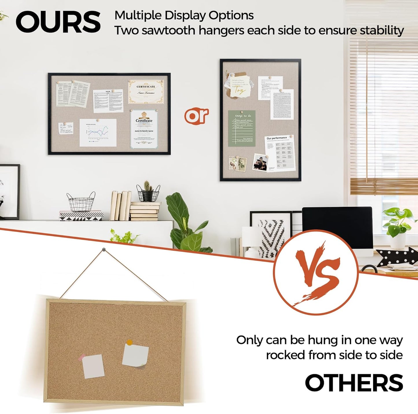 Fun Memories Cork Board Bulletin Board for Office, 20" x 30" Oak Wooden Framed Corkboard, Wall Mounted Notice Pin Board for School Home & Office, Black