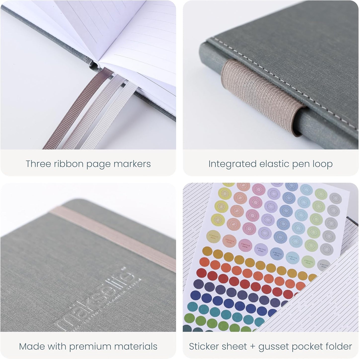 90-Day Quarterly Planner - Entrepreneur Goal Setting & Project Management, Undated 3-Month Productivity Planner for Small Business Owners, Gray