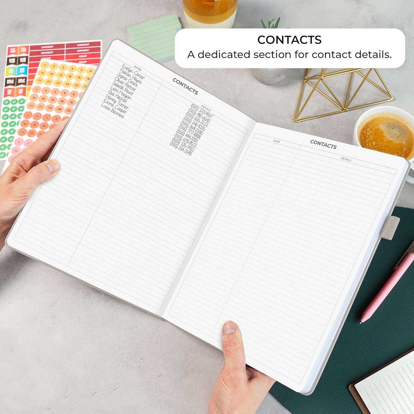 Clever Fox Appointment Book – Hourly Schedule Planner with 15-Minute Increments – Time Box Planner for Daily Work & To-Dos – Weekly & Monthly Spreads, Undated, Hardcover, 8.3x11″ (Foggy Alps)