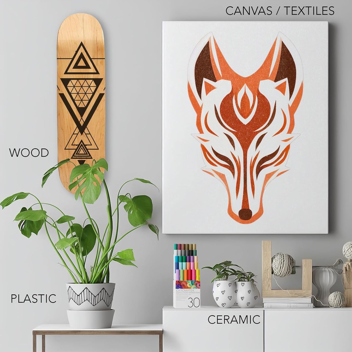 CHROMATEK Dual Tip Acrylic Paint Markers - 30 Colors Premium Paint Pens for Canvas, Rock Painting, Glass, Wood, Ceramic, DIY Crafts Art Supplies - Waterproof, Quick Drying with Video Tutorials & Ebook