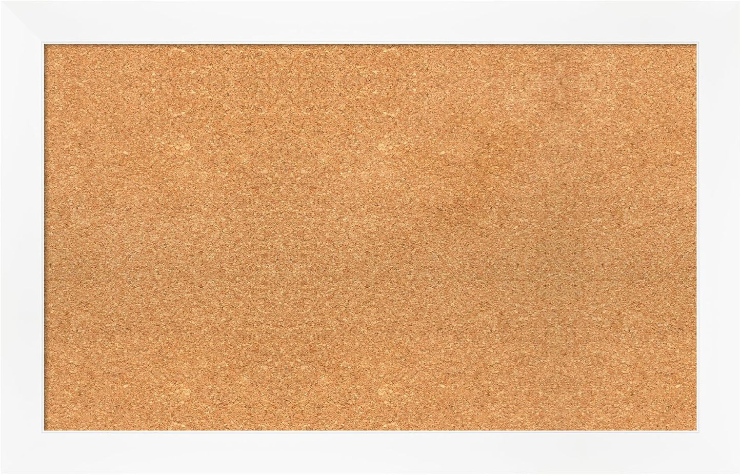 Amanti Art Natural Cork Board for Wall, 21x33 Vision Board with White Frame, Medium Corkboard Office Decor for Home Organization, Modern Corkboard Pinboard to Display Items for Home Organization in