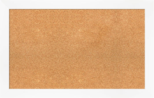 Amanti Art Natural Cork Board for Wall, 21x33 Vision Board with White Frame, Medium Corkboard Office Decor for Home Organization, Modern Corkboard Pinboard to Display Items for Home Organization in