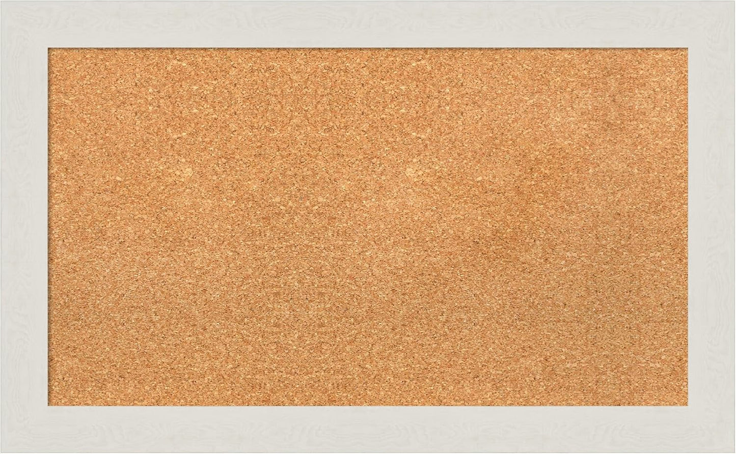Amanti Art Natural Cork Board for Wall, 19x31 Vision Board with White Frame, Medium Corkboard Office Decor for Home Organization, Country Rustic Corkboard Pinboard to Display Items for Home
