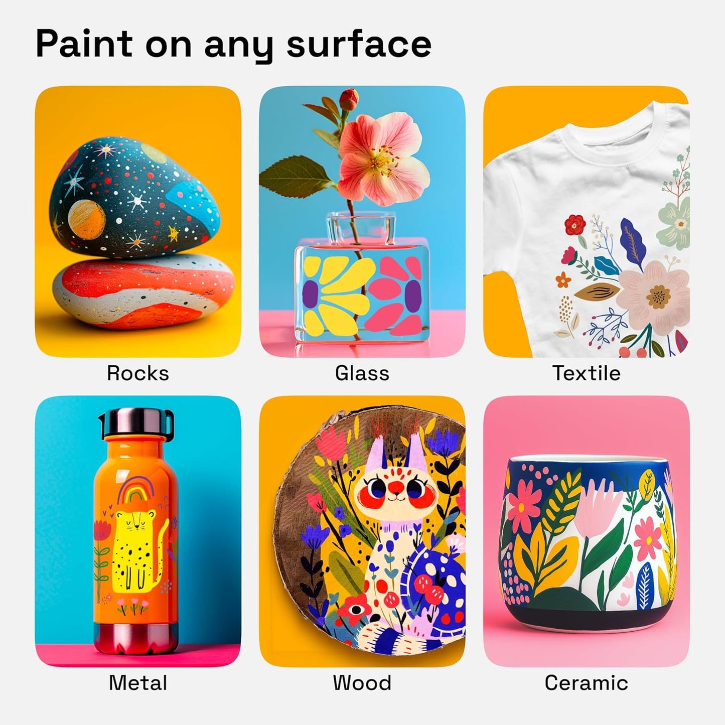 ARTISTRO Acrylic Paint Markers for Fabric, Rock, Wood, Glass, Craft - 24 Quick Dry Dual-Tip Fabric Paint Pens for Halloween Decorations - Pumpkin Painting Kit, Art Supplies, Christmas Gift