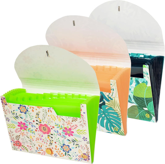 CNK File Folders Organizer with 13 Pockets Accordion Expanding Folder Documents Receipt Document Paper Pocket Filing Accordian Important expandable holder files alphabetical Labels Letter