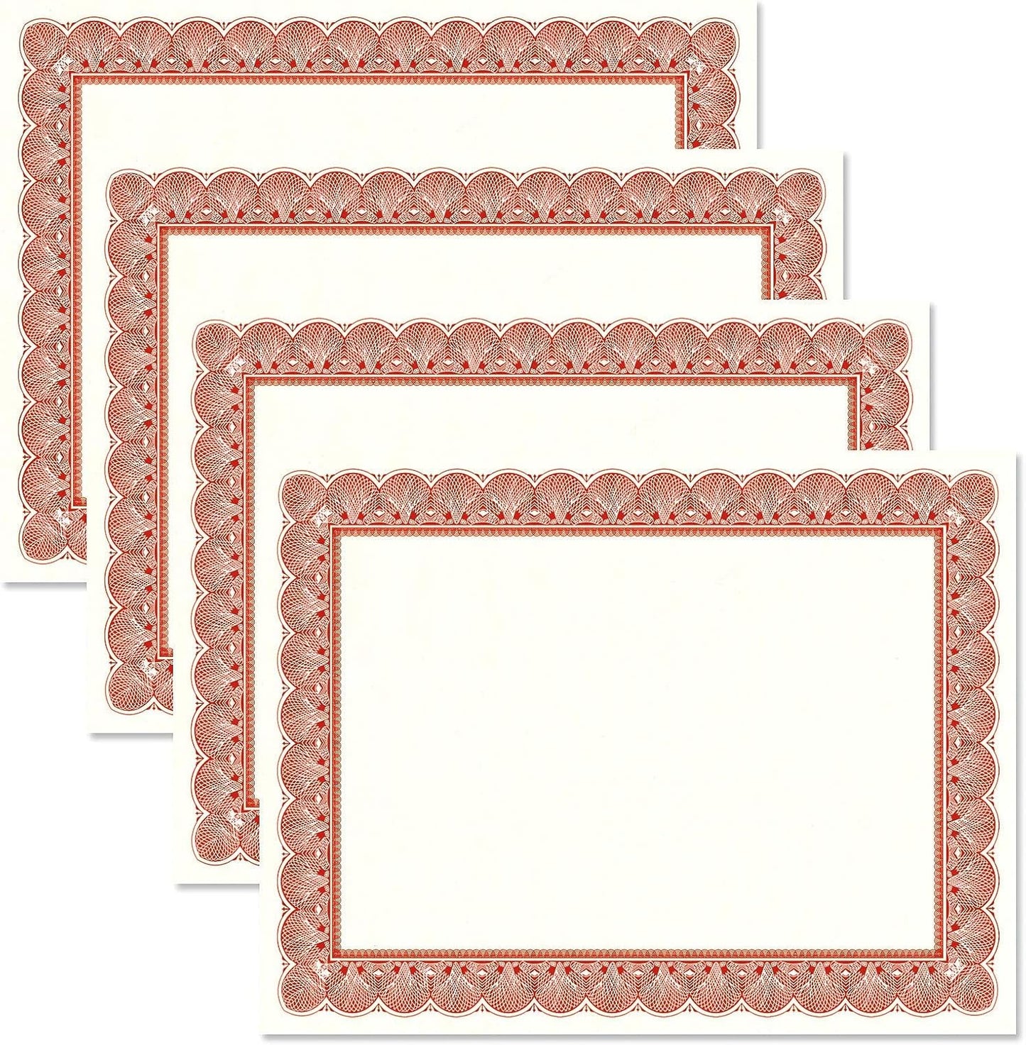 Elite Red & White Parchment Certificate Papers - Pack of 25, Laser & Inkjet Printer Compatible, for Office, Business Awards, Graduation, School Diplomas, 8-1/2" x 11" on 60 lb. Text Stock