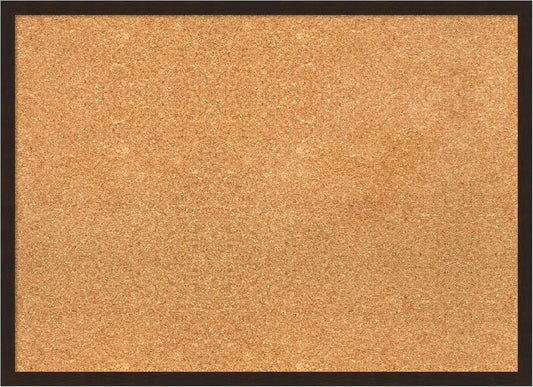 Amanti Art Natural Cork Board for Wall, 21x29 Vision Board with Brown Wood Frame, Medium Corkboard Office Decor for Home Organization, Rustic Farmhouse Corkboard Pinboard to display items for home