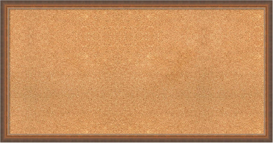 Amanti Art Natural Cork Board for Wall, 22x42 Vision Board with Bronze Frame, Large Corkboard Office Decor for Home Organization, Modern Corkboard Pinboard to Display Items for Home Organization in