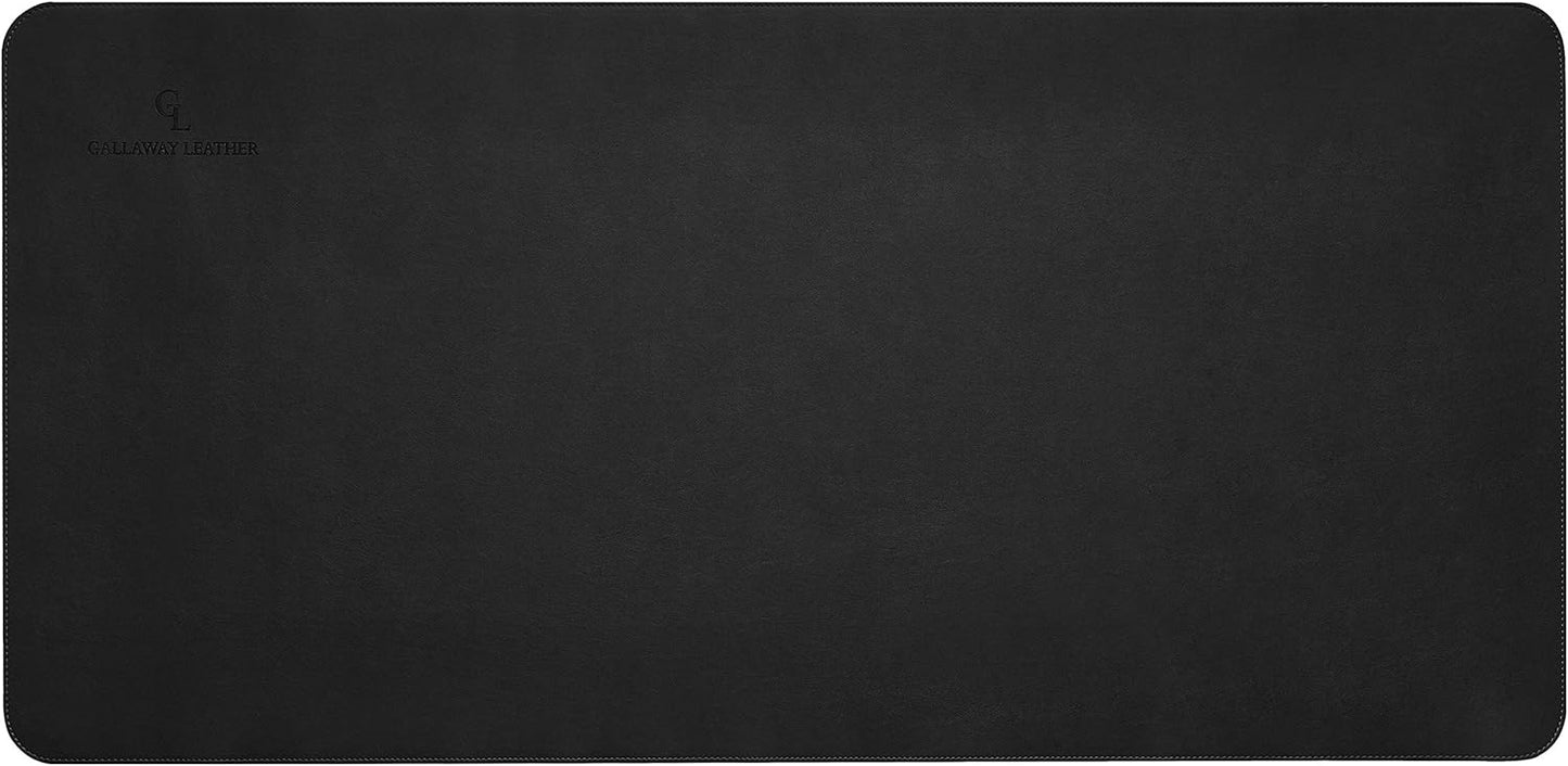 Gallaway Leather Desk Protector, Office Desk Pad - Large 36" x 17" Black, Computer Desk Mat Cover