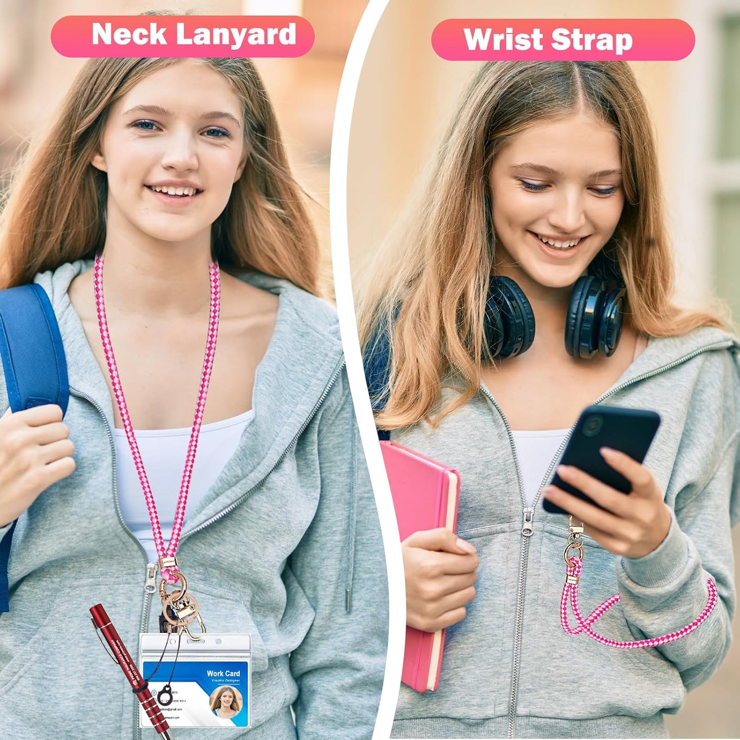 Cell Phone Lanyard with Safety Breakaway Buckle, Phone Neck Strap and Wrist Lanyard Strap, Phone Patches, Keyrings