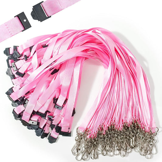 DE Breakaway Lanyards for Id Badges,Teacher Lanyard with with J-Hook Bulk Flat Lanyards for Name tag ID Badges Holder