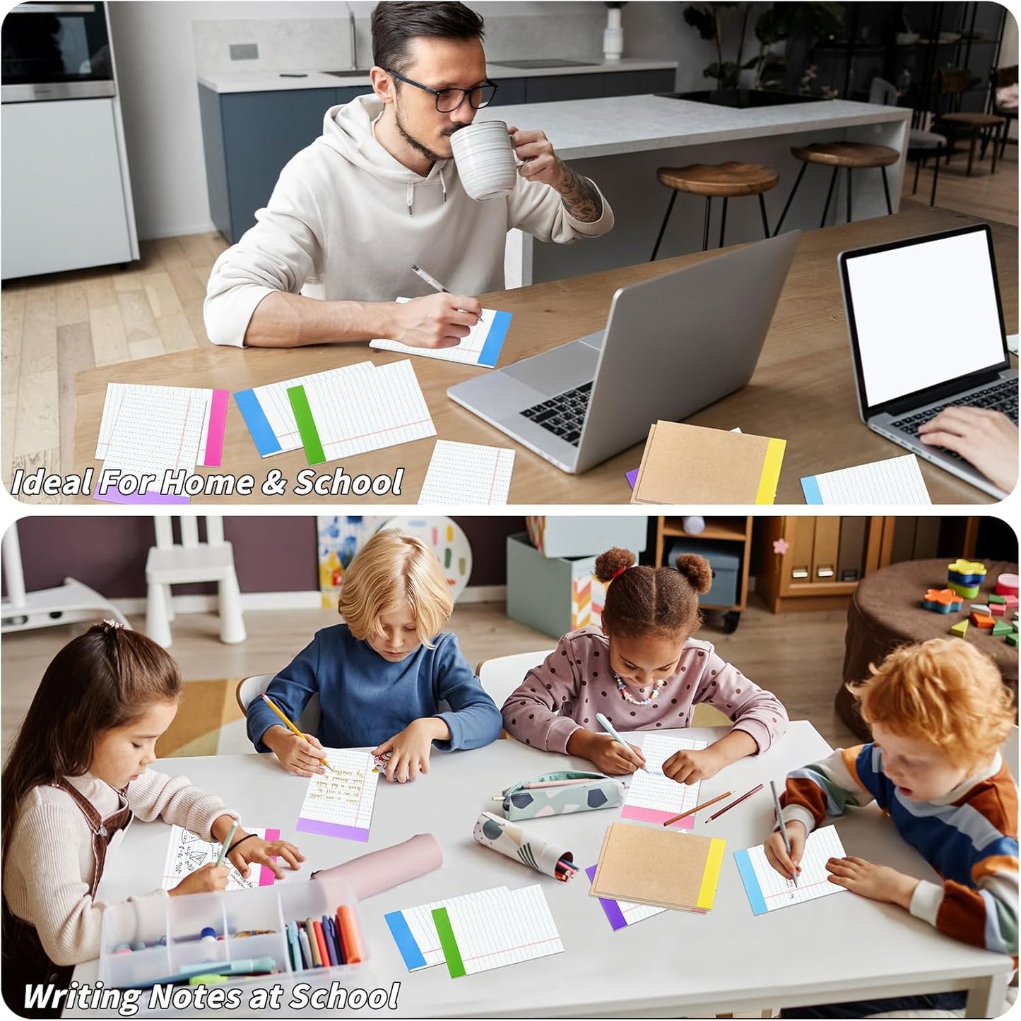 36 Pack Legal Pads Bulk, 5x8 Inch Rainbow Notepad, Note Pads College Ruled Perforated Memo Pad for Work Study Daily Note Taking List, Lined Writing Pads Memo Refills Notepads for Office Home School