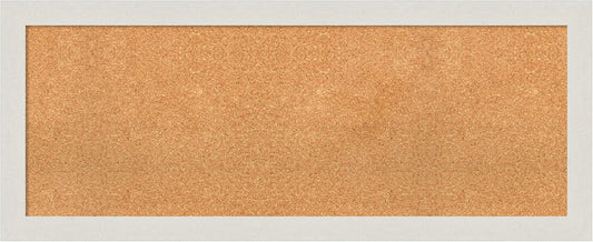 Amanti Art Natural Cork Board for Wall, 19x47 Vision Board with White Frame, Oversize Corkboard Office Decor for Home Organization, Country Rustic Corkboard Pinboard to Display Items for Home
