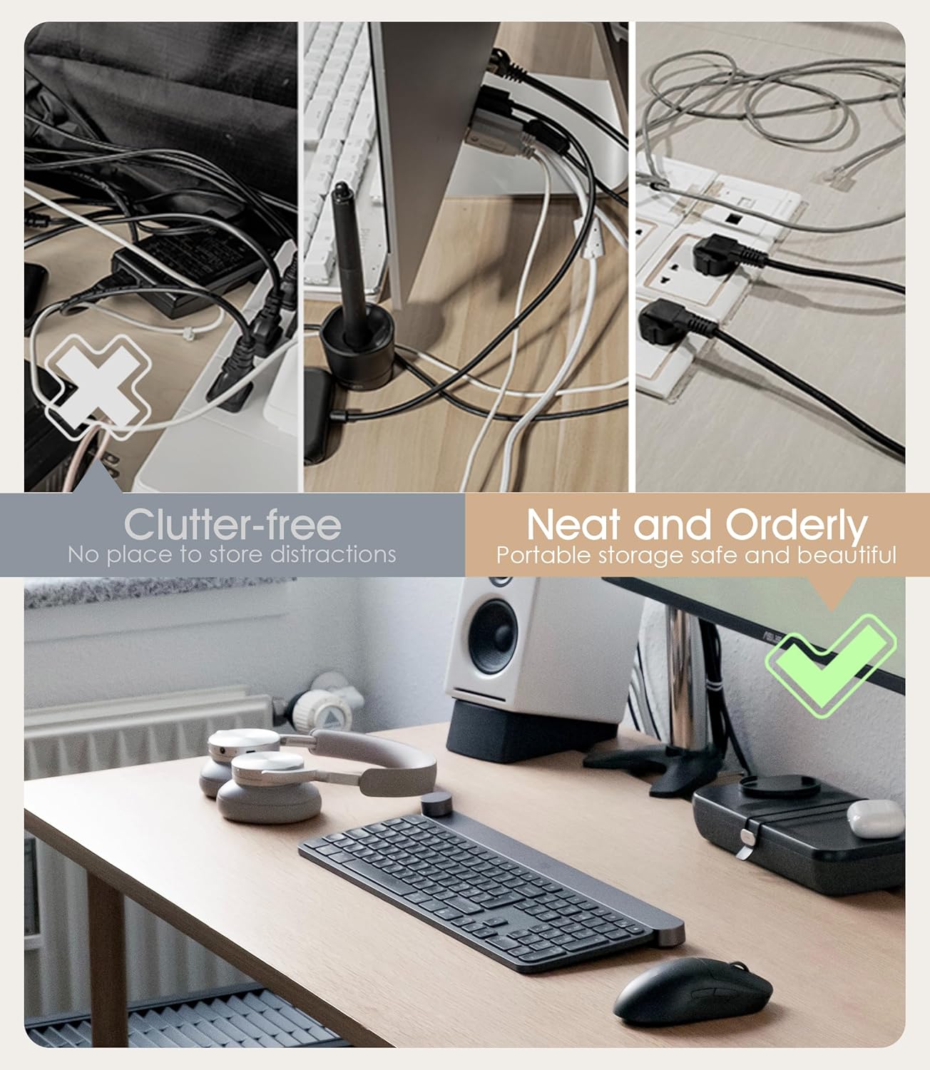 35Pcs Nearockle Silicone Cable Ties, 5.12 Inch Adjustable Cord Organizer Reusable Zip Ties for Charging Cords Earphone Computer Wire, Office Desk Cable Management Travel Accessories(Multi)