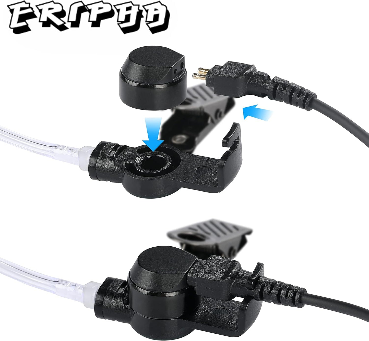 Police Earpiece 3.5mm /1 Pin Listen Only Acoustic Tube Earbud Headset for Remote Speaker Mic Motorola Kenwood 2 Way Radio FBI Security Surveillance Walkie Talkie (2 Packs)