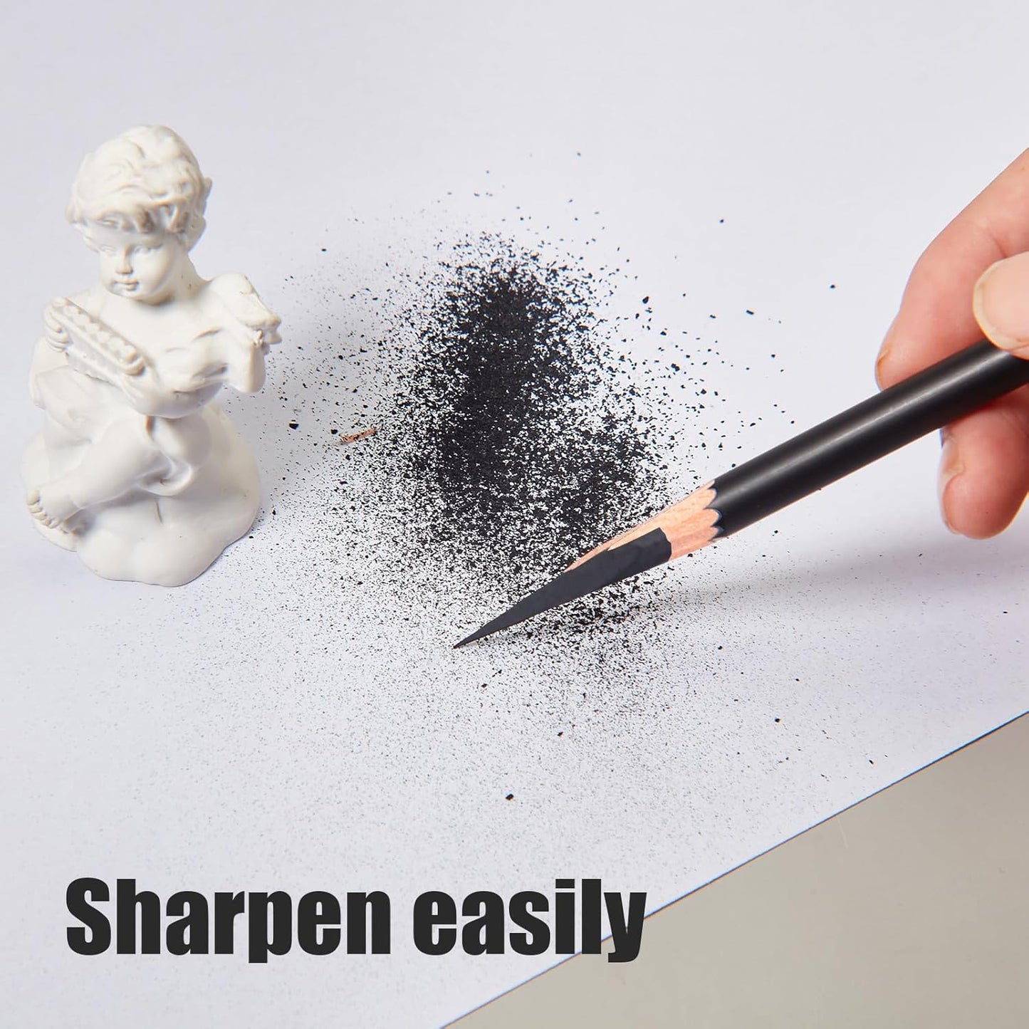 Geyoga 36 Pcs Professional Charcoal Pencils Soft, Medium and Hard for Drawing Charcoal Pencils for Sketching Shading Drawing Blending Portrait(Black, Soft)