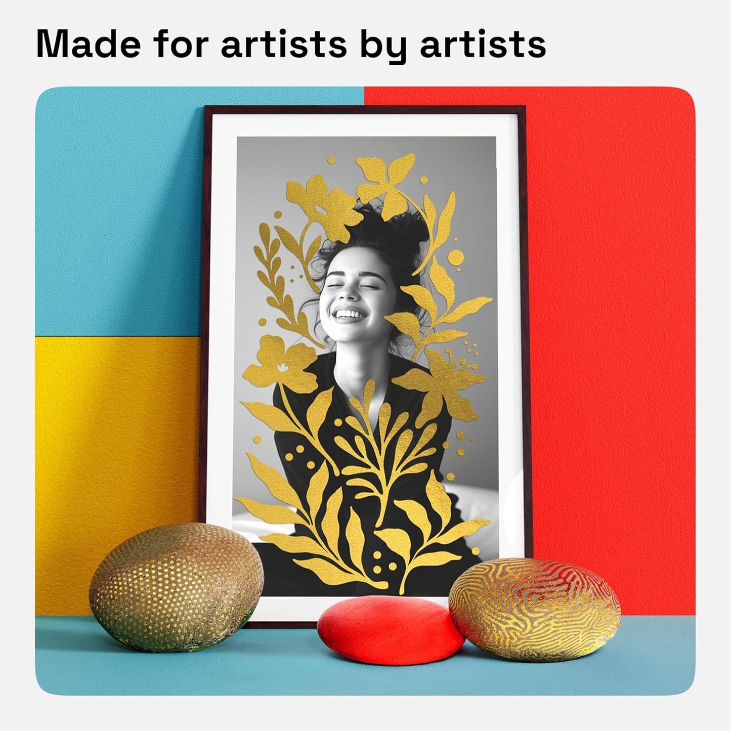 ARTISTRO 5 Gold Dual-Tip Acrylic Paint Pens - 1-5 mm Brush + 1mm Fine Tips - Multisurface Markers for Fabric, Glass, & More