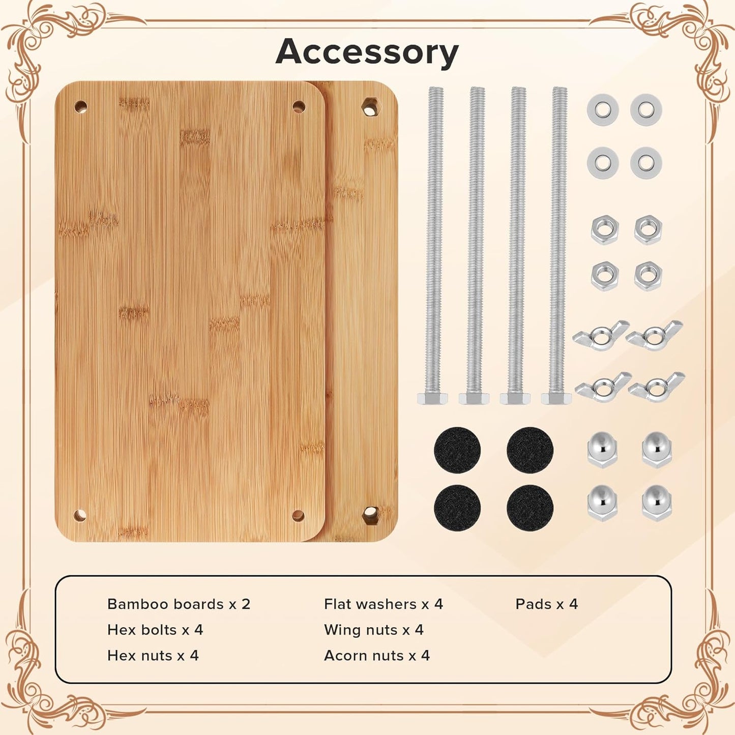 SCITROFACTORY Book Press, Portable Bamboo Bookbinding Press, Paper Press, Bookbinding Machine, 7.6 x 13 inches
