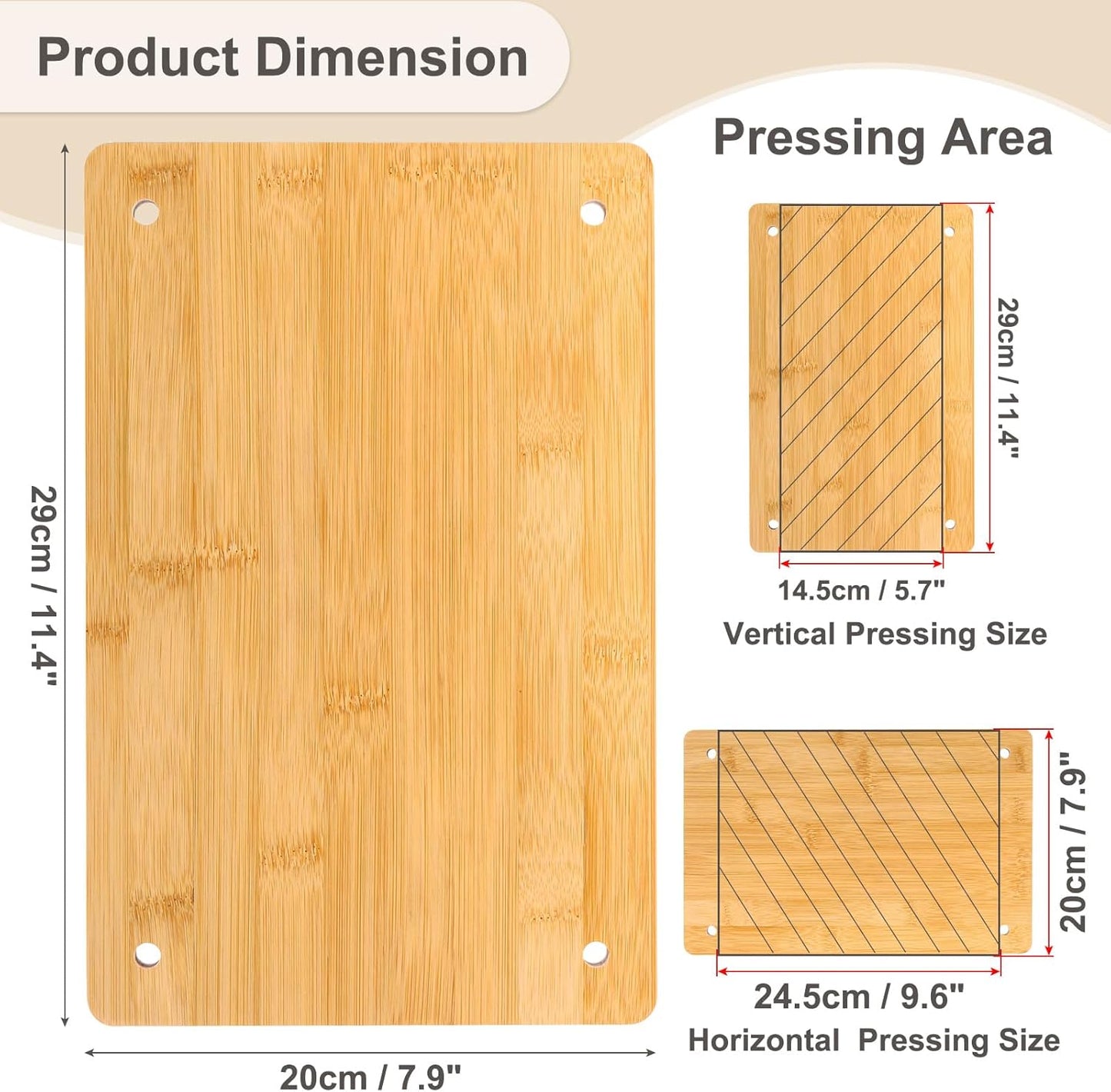 PATIKIL Wooden Book Press, 11.5x7.9Inch Portable Bamboo Book Press Bookbinding Machine Tool Kit One Layer for Book Binding Supplies Handmade Paper Press, Wood