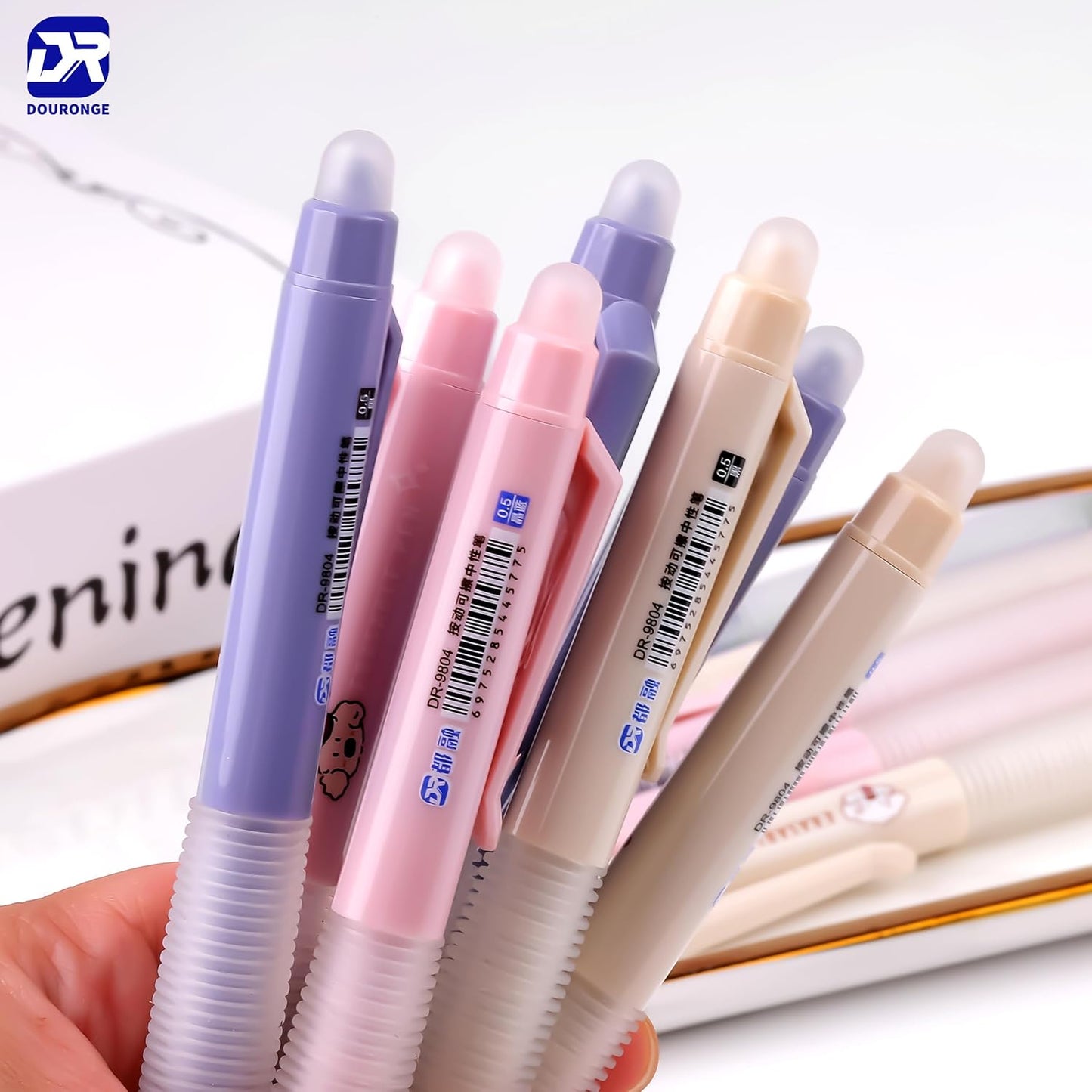 12-Pack Erasable Gel Pens, 0.5mm Fine Tip, Quick Dry Blue Ink, Ergonomic Soft Grip, Smooth Writing, No Smudge, Click Design - Perfect for Journaling, Note-taking, Work, School, Study, and Gift Giving