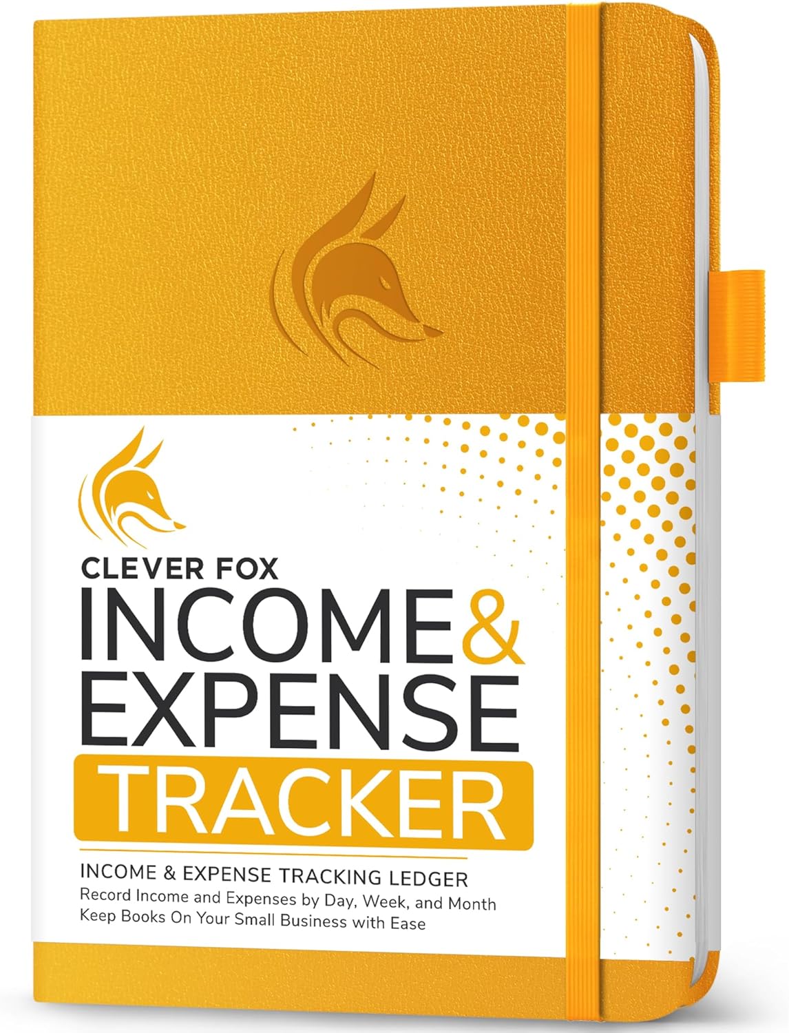 Clever Fox Income & Expense Tracker – Accounting & Bookkeeping Ledger Book for Small Business – 1-Year Record Notebook, A5 (Amber Yellow)