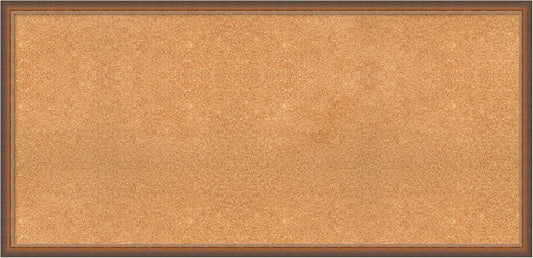 Amanti Art Natural Cork Board for Wall, 26x54 Vision Board with Bronze Frame, Oversize Corkboard Office Decor for Home Organization, Modern Corkboard Pinboard to Display Items for Home Organization