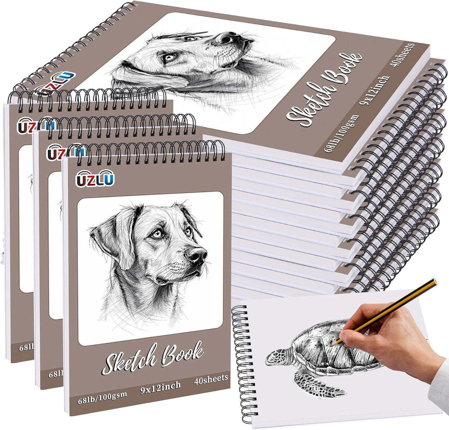 18 Pcs Sketch Book Bulk 9 x 12 In,720 Sheets Total Drawing Paper Pad Top Spiral Bound Sketch Pad Mixed Media Sketchbook 68lb/100gsm Thick Paper Acid Free Art Supplies for Kid Adult Painting Beginner Artist