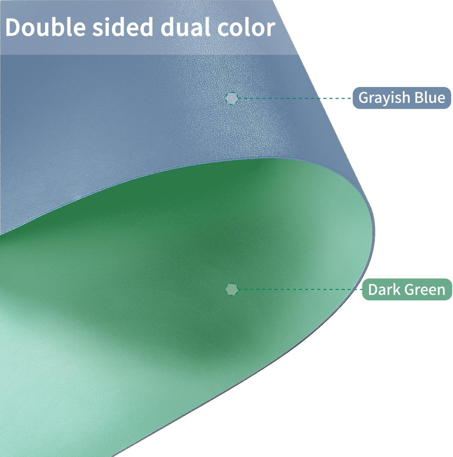 Leather Table Cover,1.8mm Thick,36x60 Inch Table Protector,Table Protector for Dining Room Table,Dining Table Cover,Table Cover Protector(Grayish Blue+Dark Green,36x60)