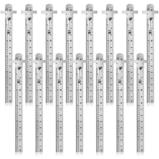 6 Inch 15 cm Pocket Ruler Flexible Precision Stainless Steel Ruler with Detachable Clips Stainless Steel Pocket Clip Scale Gauge Metric British System(15 Pieces)