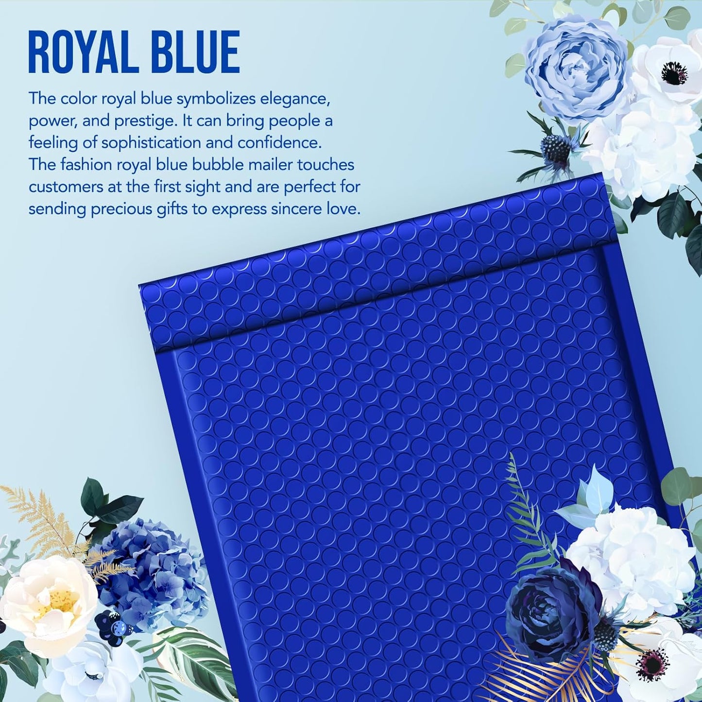 Fuxury Bubble Mailers 8.5x12 Inch 40 Pack Large Bubble Envelopes Opaque Cushioning Mailer for Small Business Mailing Books Clothes Makeup Supplies Royal Blue #2