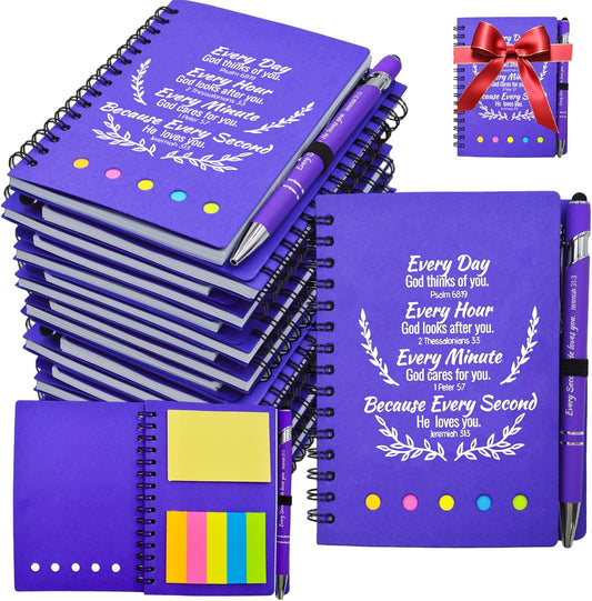 40 Pcs Bulk Fathers Day Christian Gifts Prayer Journal for Woman - 20 Set Religious Notepad with Christian Pen - Bible Notebook - Church Gifts for Inspirational, Bible Study, Devotions ( Elegant )
