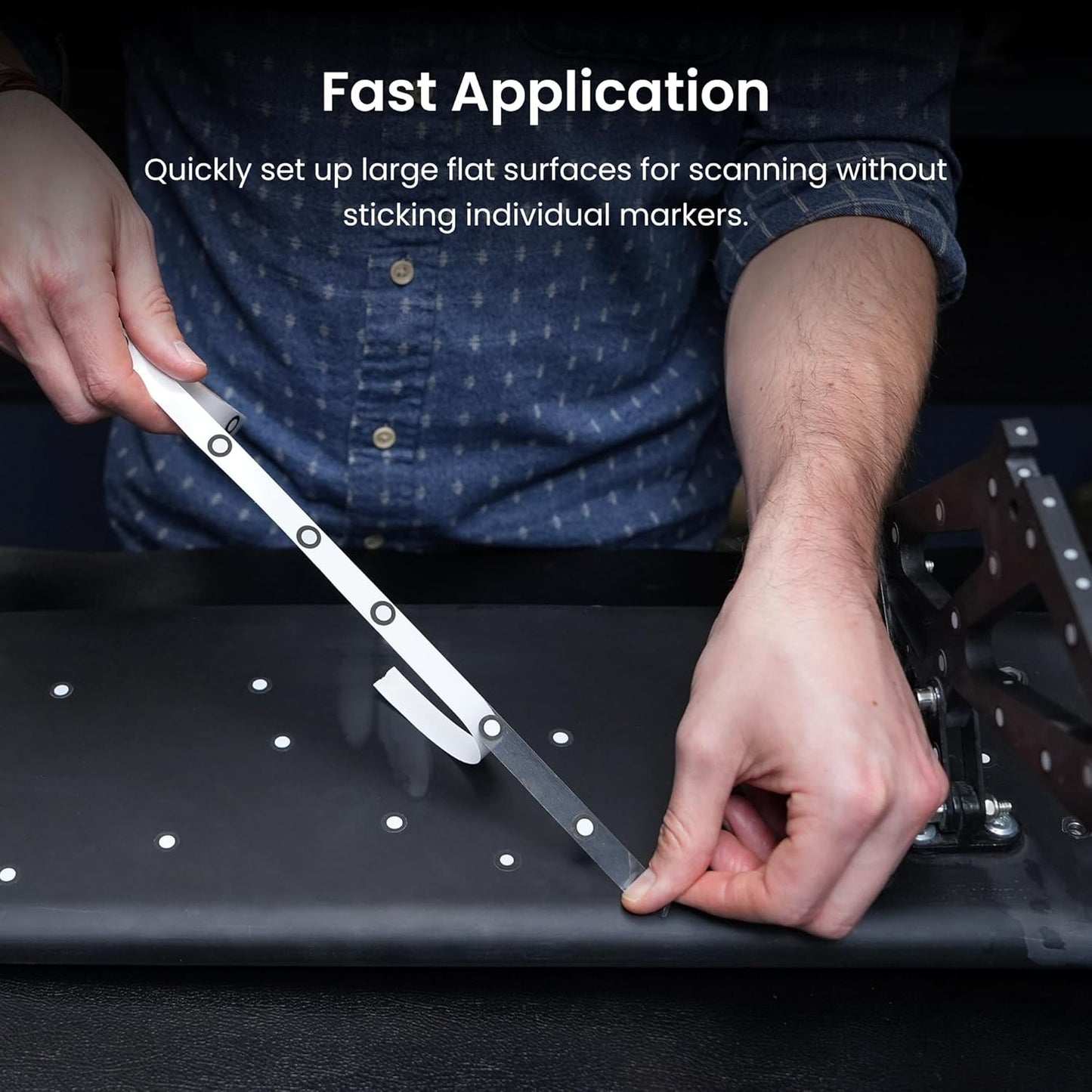 Revopoint 3D Marker Tape for 3D Scanning, 6.0 mm 3D Scanning Markers for 3D Scanners, 3D Tracking Dots Reference Point for Preventing Tracking Loss and Enhance Accuracy, 30 m Length with 725 Markers