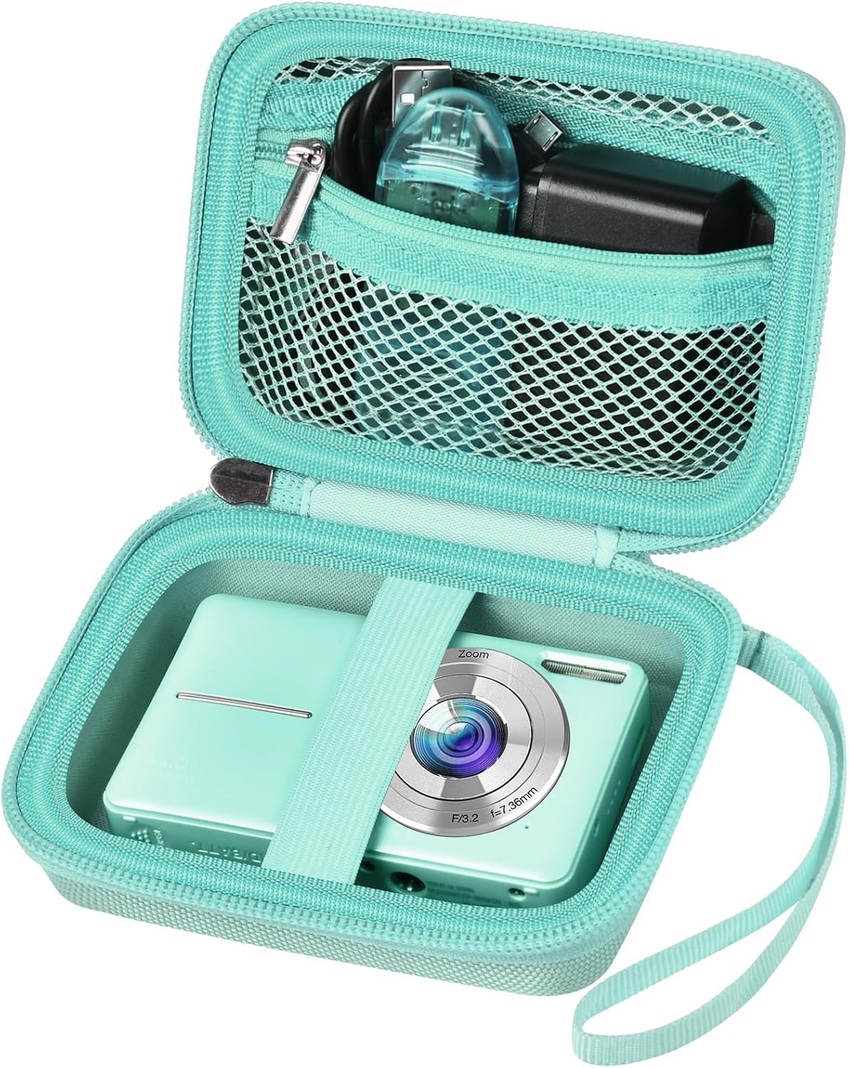 Case Compatible with VAHOIALD FHD 1080P Digital Camera/for CAMKORY Digital Point and Shoot/for KODAK PIXPRO FZ45-BK 16MP Vlogging/for IWEUKJLO/for Nsoela, Holder for SD Card More (Green)