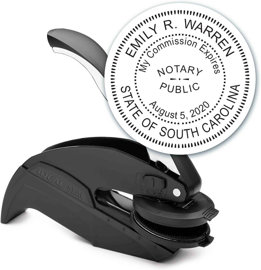 MaxMark Notary Seal Round Embosser for South Carolina State - Includes Gold Burst Seal Labels (50 Count)