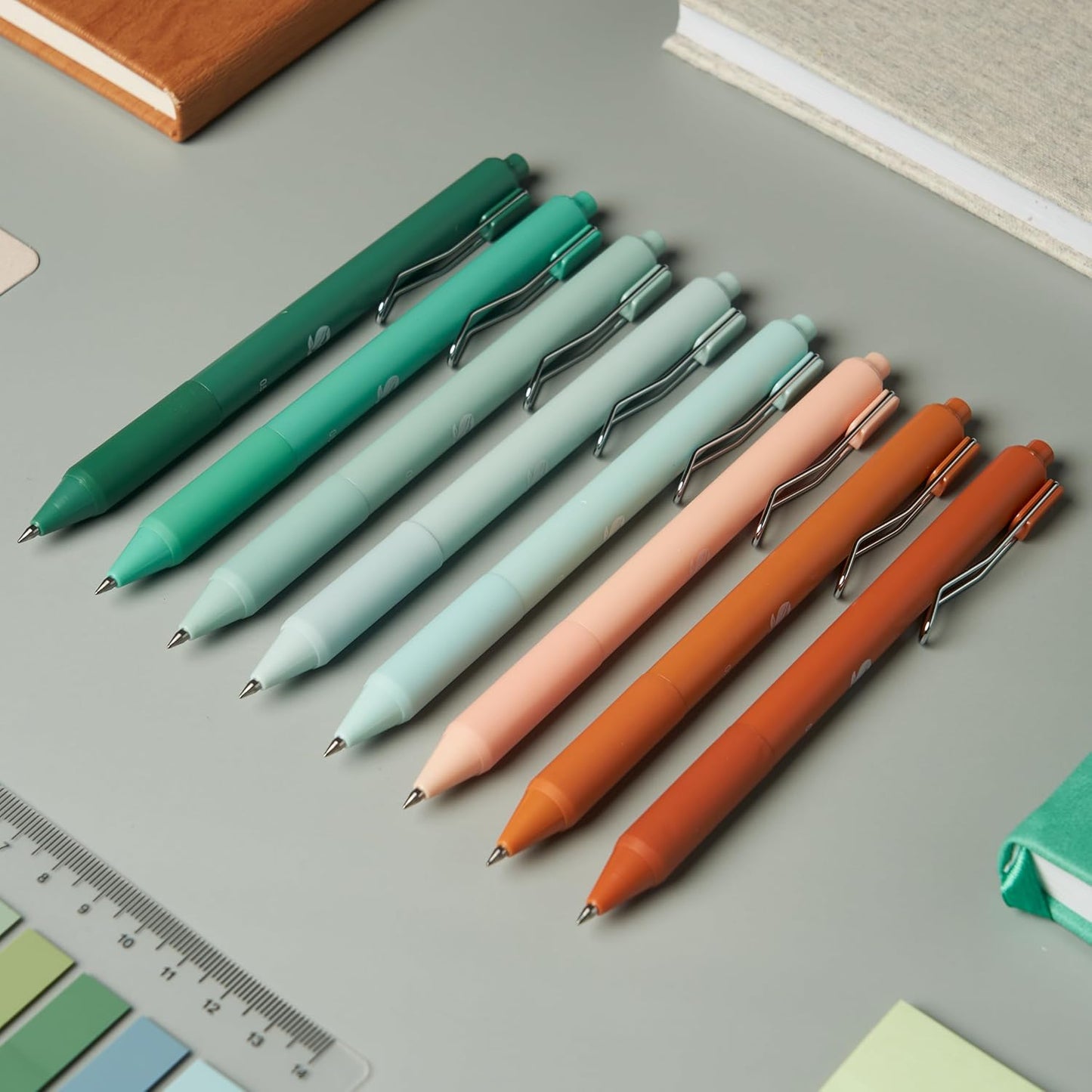 BLIEVE - Gel Pens Black Ink, Matte Finish, Smooth Writing, No Bleed - For Journaling, Bible Notes, Drawing - Cute School Supplies, 8 Pack (Terracotta, Black Ink)