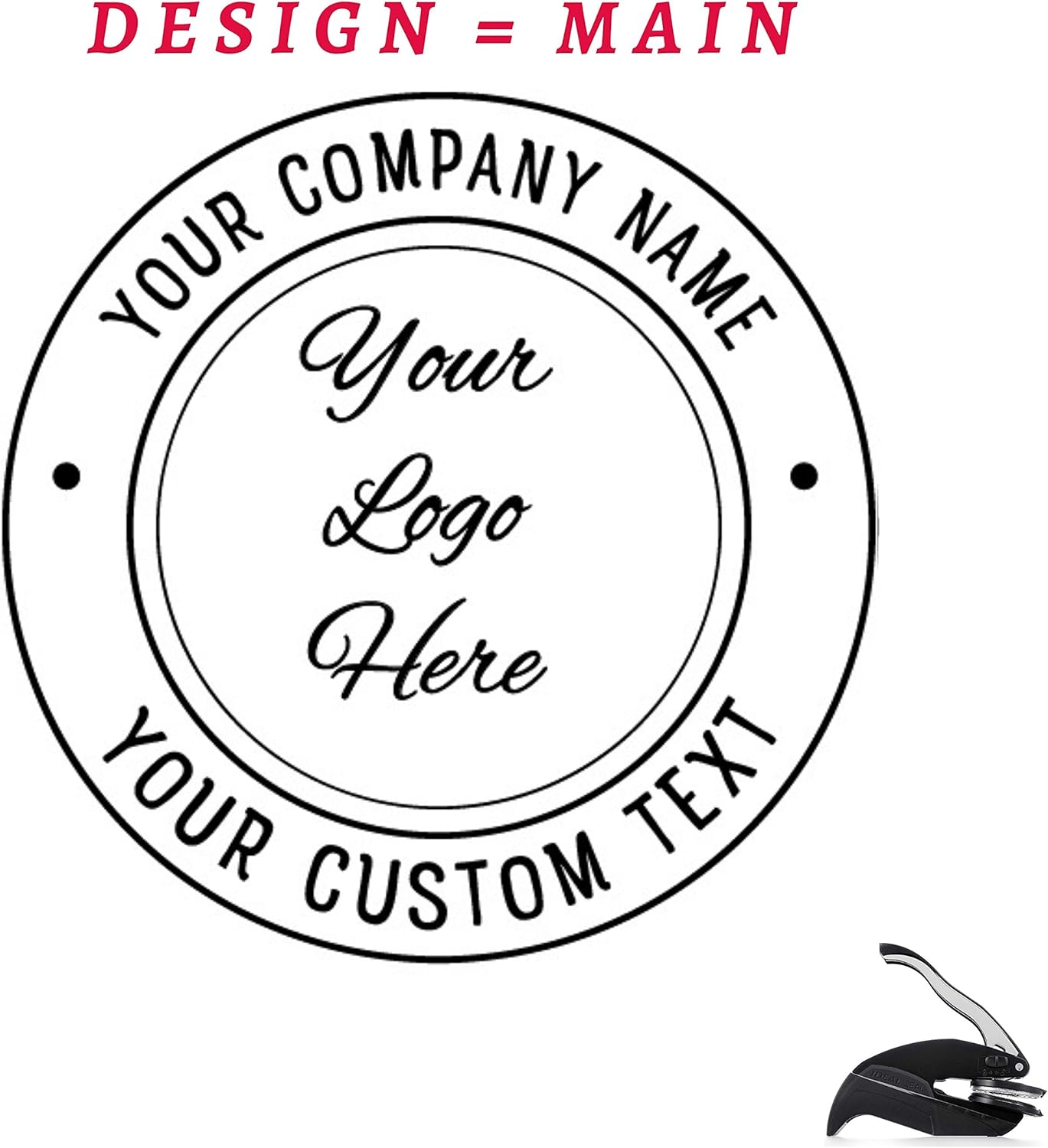 Custom Logo Embosser Seal Stamp Your Own Design Personalized 1 x 5/8"