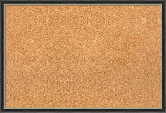 Amanti Art Natural Cork Board for Wall, 17x25 Vision Board with Black Wood Frame, Medium Corkboard Office Decor for Home Organization, Modern Contemporary Corkboard Pinboard to display items for home