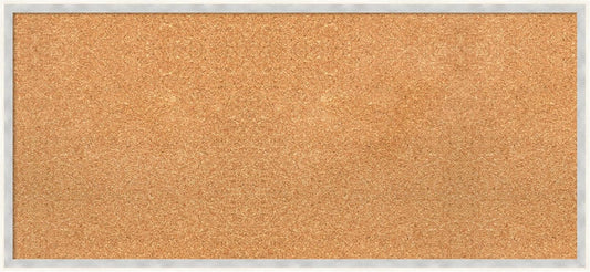 Amanti Art Natural Cork Board for Wall, 17x37 Vision Board with White Frame, Medium Corkboard Office Decor for Home Organization, Modern Corkboard Pinboard to Display Items for Home Organization in