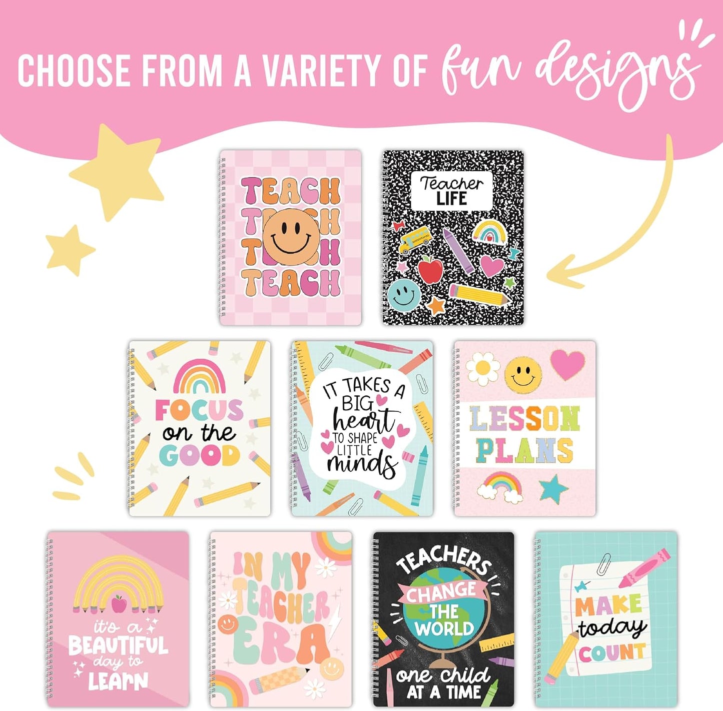 Hadley Designs Teacher Planner 2025-2026 – Undated Teacher Planners, Homeschool Lesson Planner Book For Teachers Must Haves, Lesson Plan Book For Teachers Classroom Supplies & Appreciation Gifts