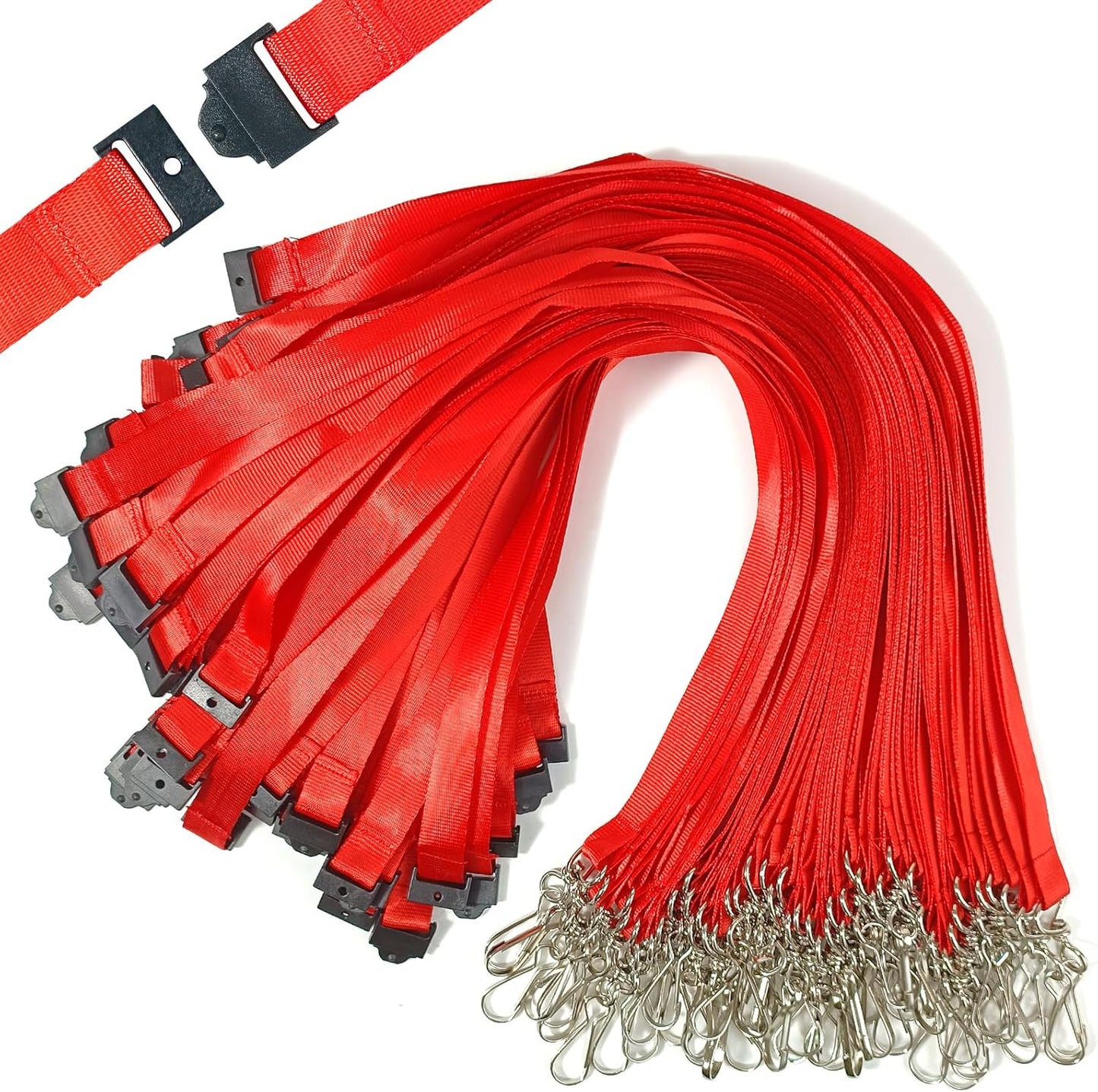 DE Breakaway Lanyards for Id Badges,Teacher Lanyard with with J-Hook Bulk Flat Lanyards for Name tag ID Badges Holder