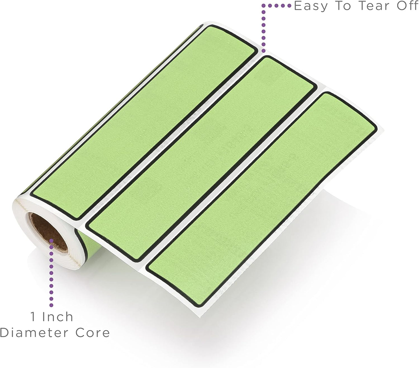 Carstens Adhesive Sticker Labels, 5 3/8” x 1 3/8”, Binder Labels for 1.5” – 4” Ring Binder Spines, Lime, Roll of 200