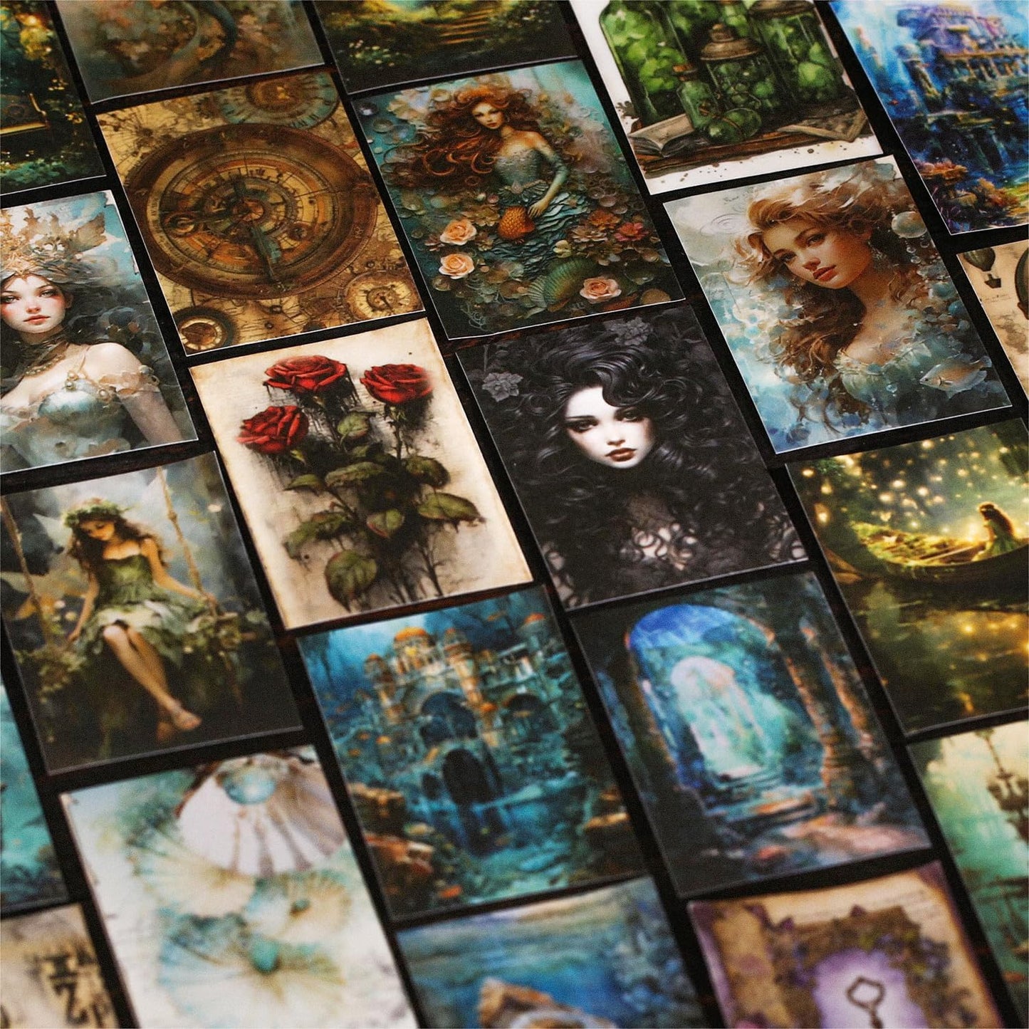 4Pcs Washi Sticker Books, Fantasy Stickers for Scrapbooking, DIY Crafts, Mini Journaling Supplies & Junk Journal Ephemera