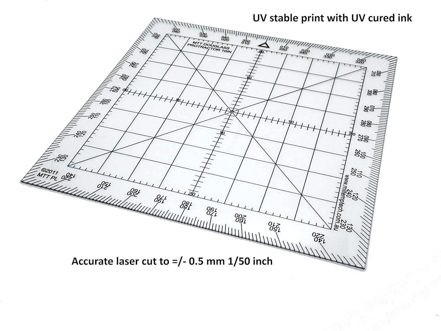 Douglas Protractor Graduated in Degrees for Angle Measurements and map Plotting for Outdoor, Marine or air Navigation, Hiking, Orienteering and Survival