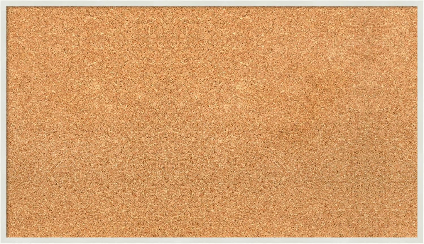Amanti Art Natural Cork Board for Wall, 17x29 Vision Board with White Frame, Medium Corkboard Office Decor for Home Organization, Modern Corkboard Pinboard to Display Items for Home Organization in