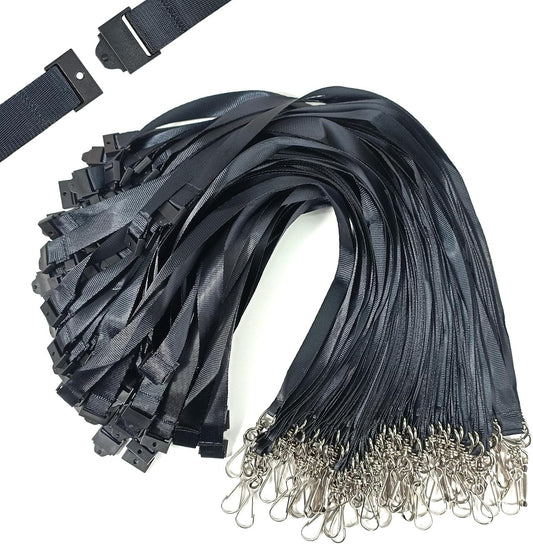DE Breakaway Lanyards for Id Badges,Teacher Lanyard with with J-Hook Bulk Flat Lanyards for Name tag ID Badges Holder